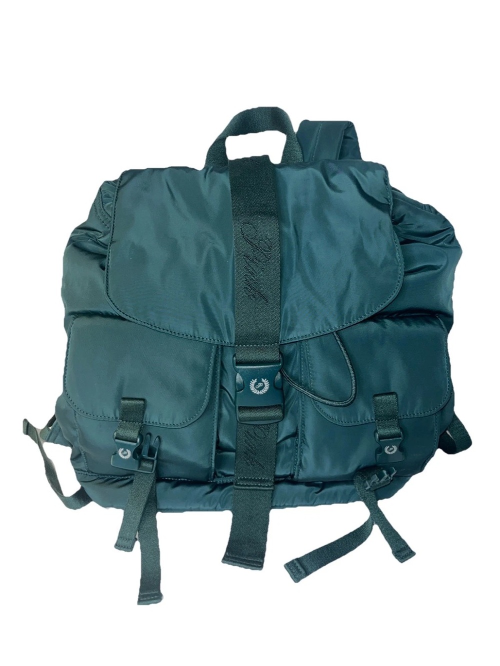 PINK BY VICTORIA SECRETS NYLON CARGO BACKPACK FULL SIZE GYM SCHOOL BAG GREEN